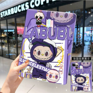 Labubu print folio tablet case: Purple Celestial (017#37)